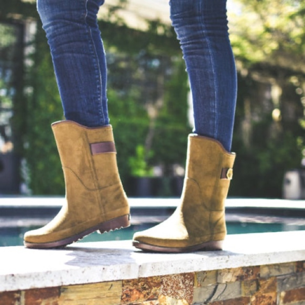Charleston Shoe Co Legare Mid Calf Rain Boots Olive Brown‎ Size 7 - Picture 9 of 11